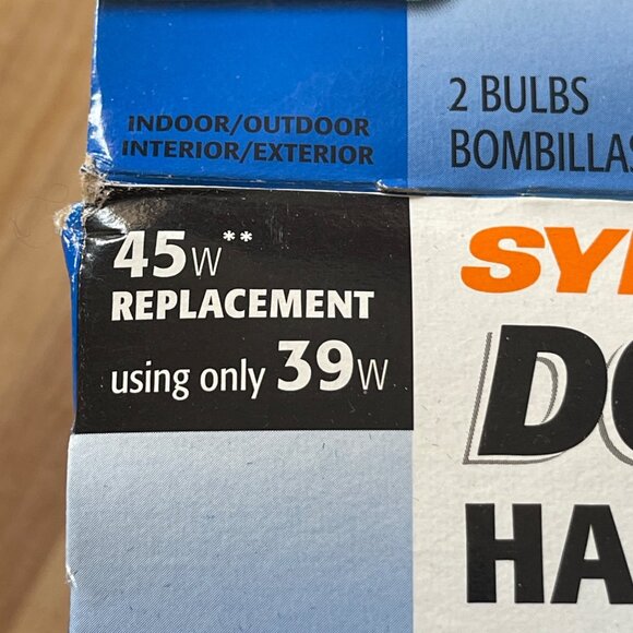 Sylvania Double Life Halogen Spot Light Bulb 2 Pack Open Box 45W Indoor Outdoor - Picture 10 of 11